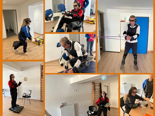 L’équipe de la Maison Sport Santé APA FORM’ teste le simulateur de vieillissement